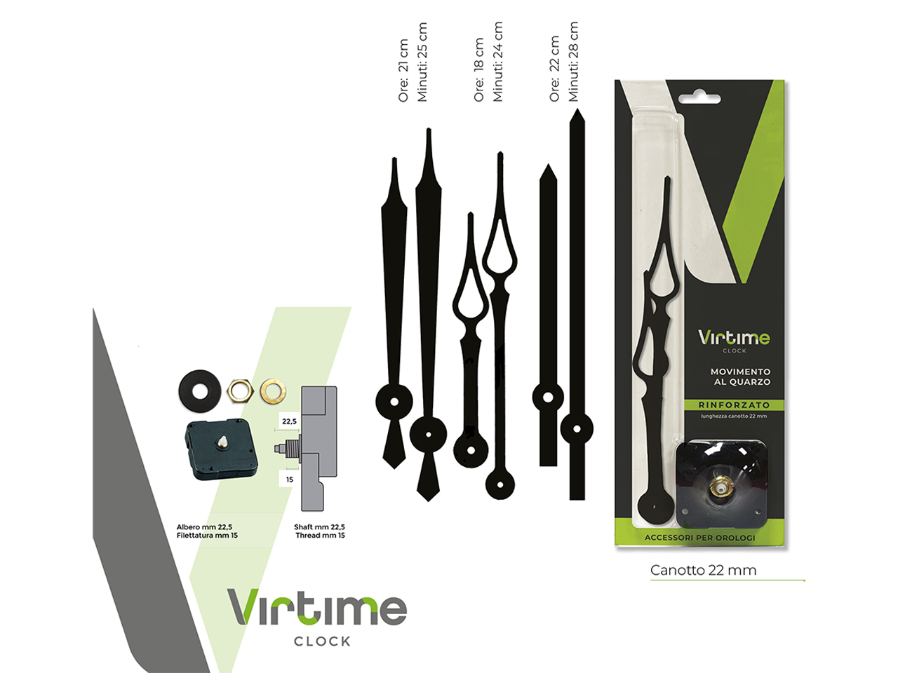 MECCANISMO OROLOGIO STEP 22CM LANC.LUNGHE 0106/22