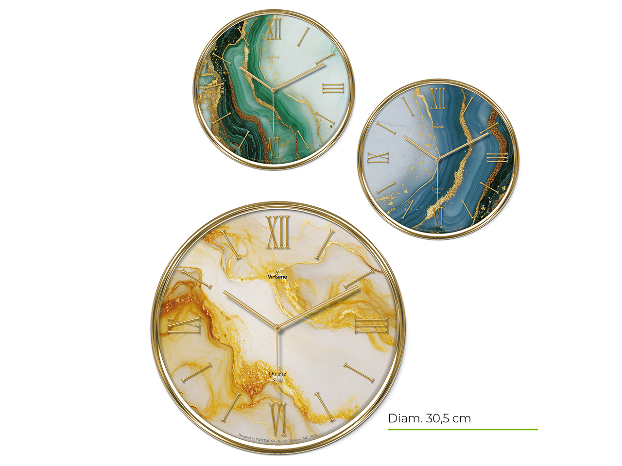OROLOGIO DA PARETE MARBLE D.30CM 3ASS. 1887/20