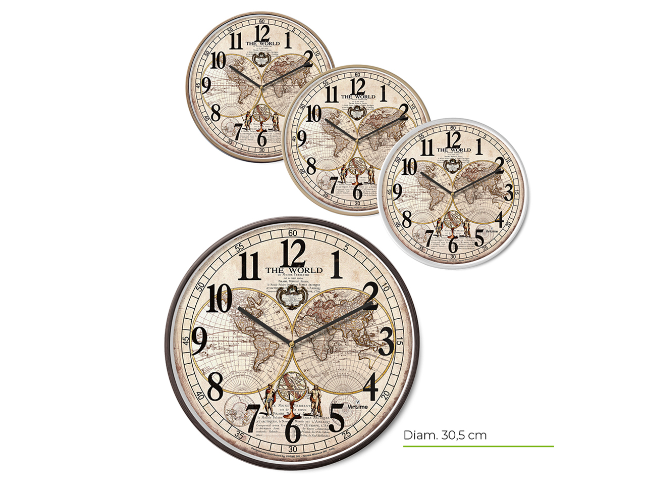 OROLOGIO DA PARETE WORLD D.30CM 4ASS. 1888/20