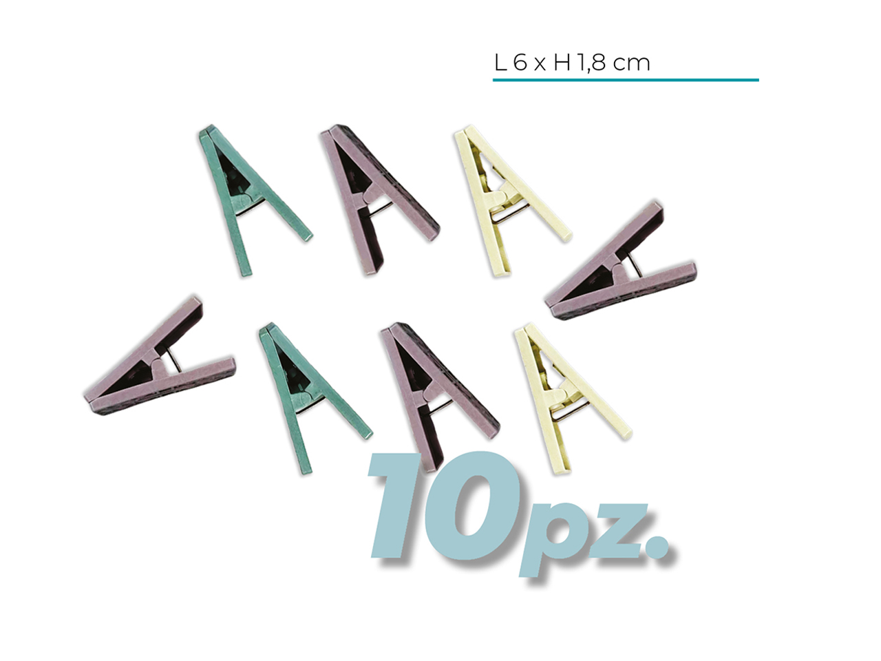 MOLLETTE 10PZ PLASTICA COLORATA 6X1,8CM I00027/00 MOLLETTE 10PZ PLASTICA COLORATA 6X1,8CM I00027/00