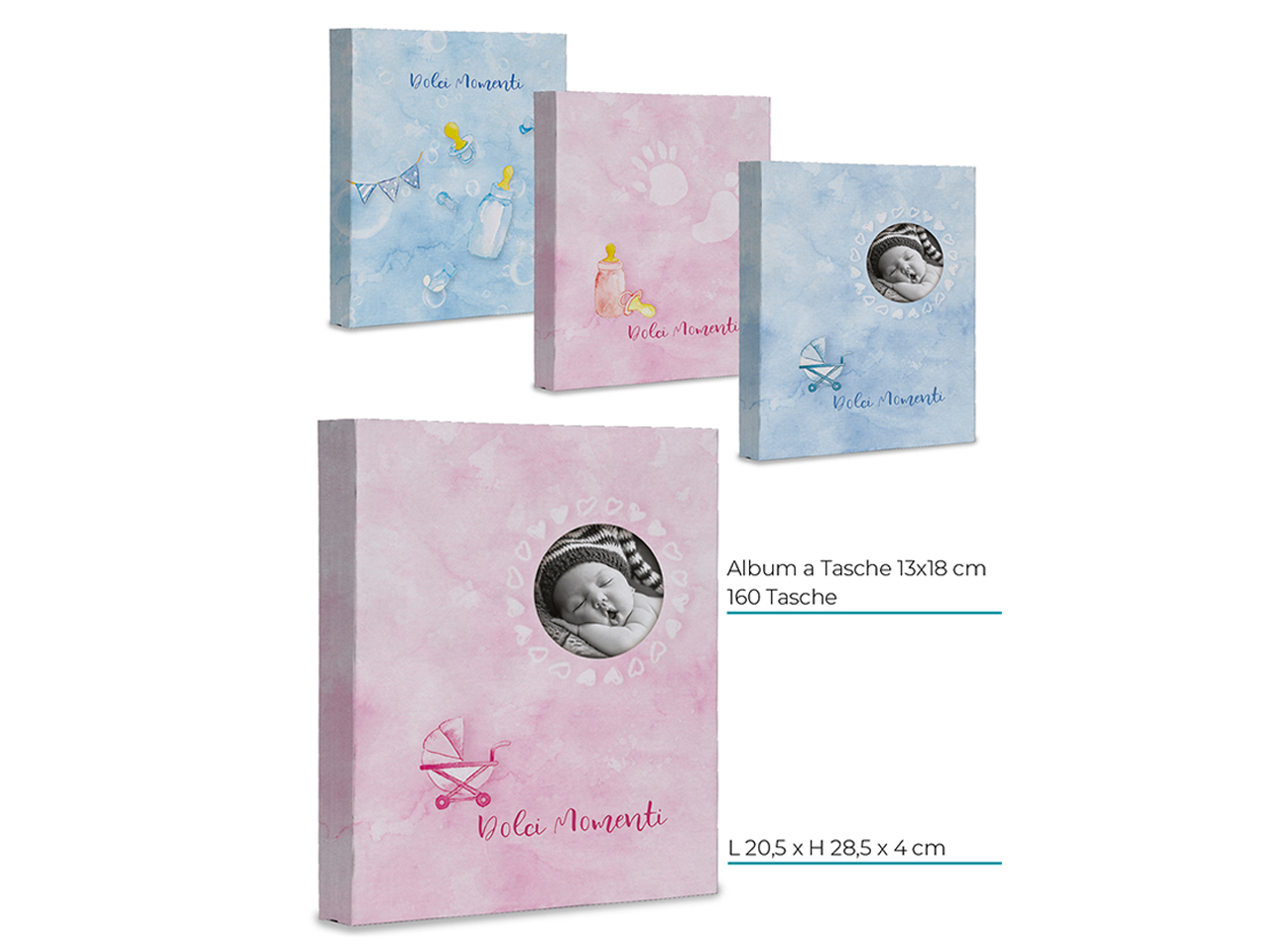 ALBUM P.FOTO BABY 13X18CM 160TASCHE ASS. S36209/94