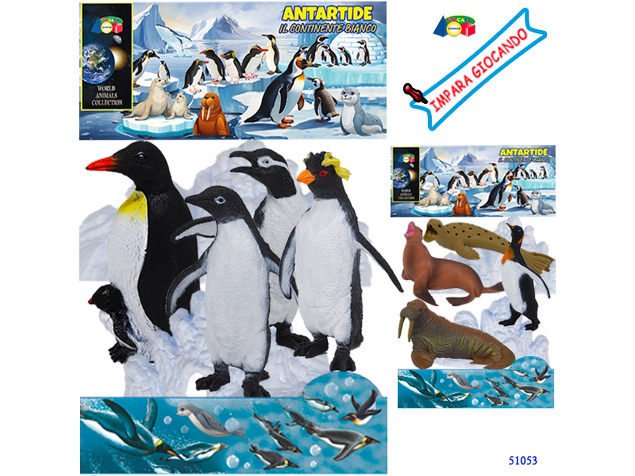 PINGUINI/ANIMALI POLARI ANTARTIDE ASSORTITI 51053 PINGUINI/ANIMALI POLARI ANTARTIDE ASSORTITI 51053
