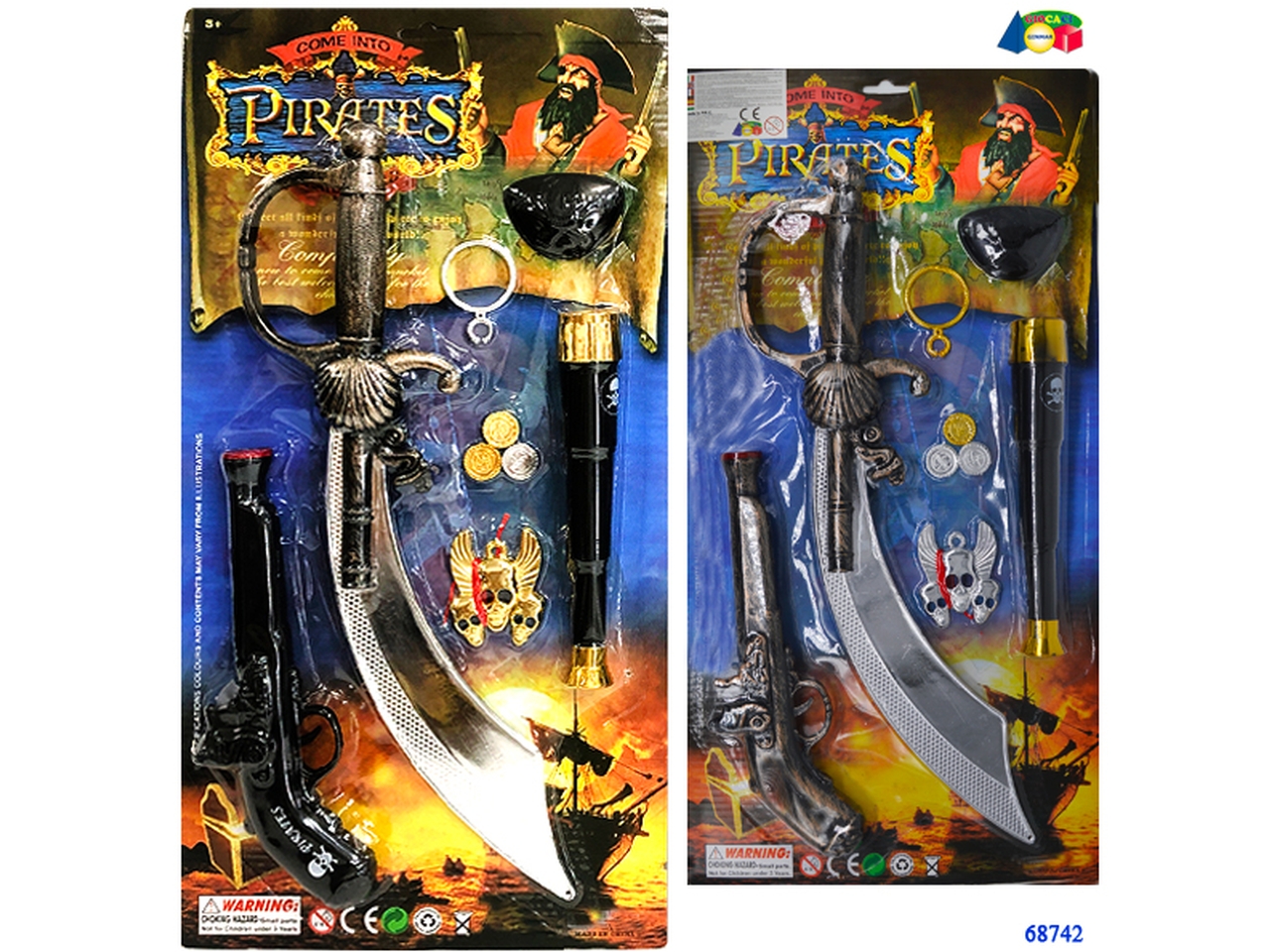 PIRATA CON PISTOLA/SPADA ACCESSORI ASSORTITI 68742