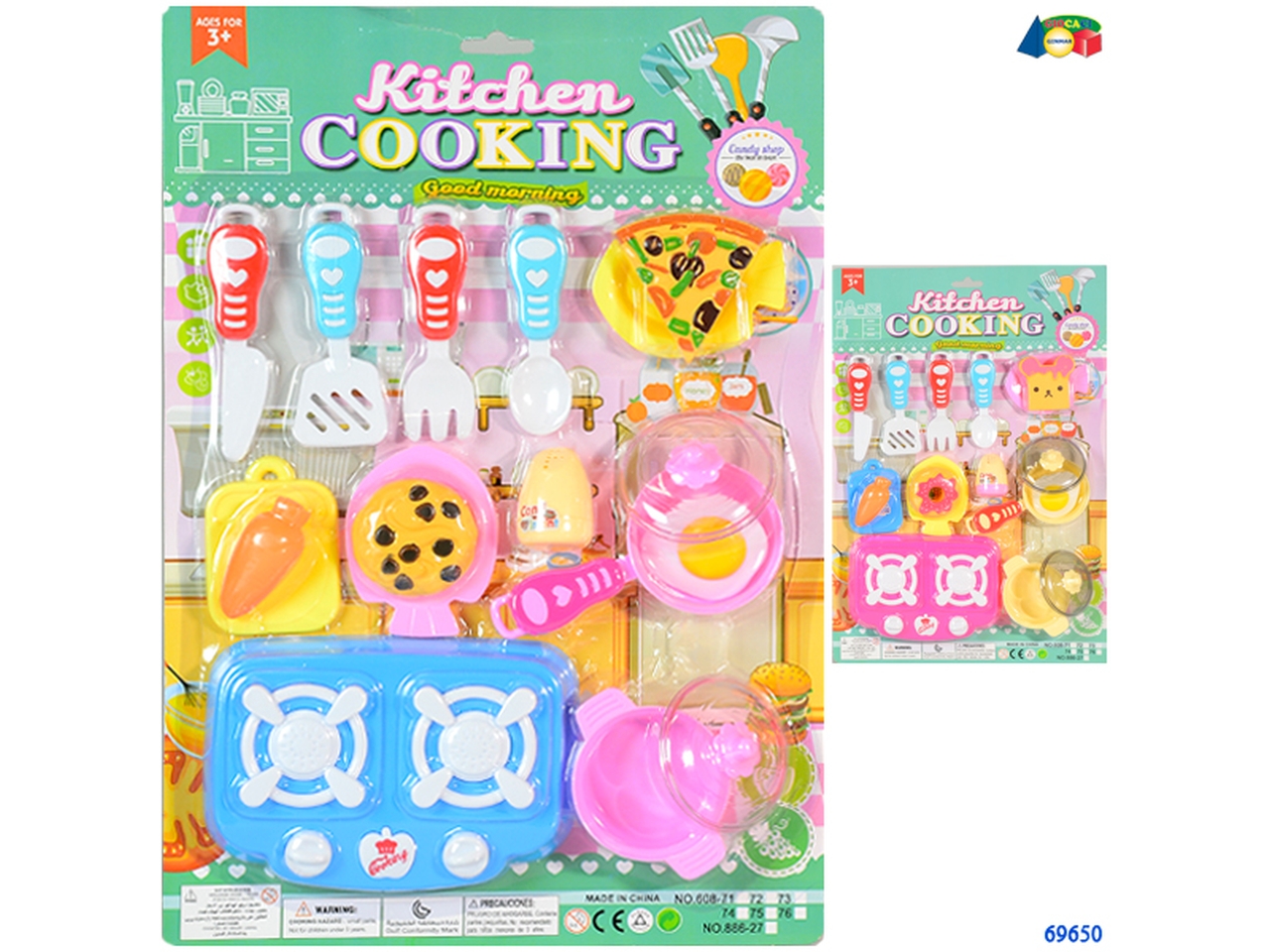 SET CUCINA C/FORNELLO+PENTOLE+ACCESSORI ASS. 69650