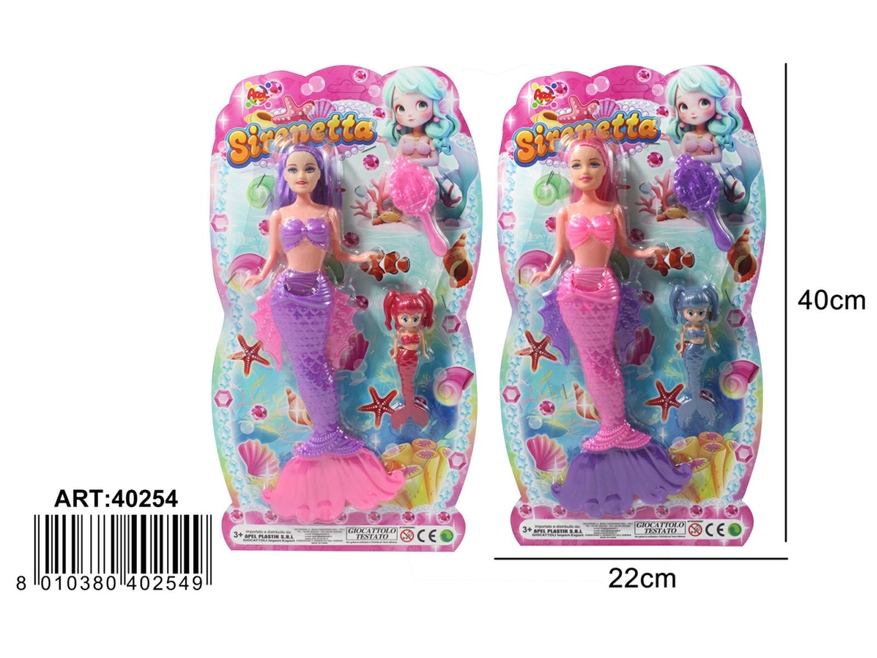 SIRENA C/BABY SIRENETTA 2ASS. 40254