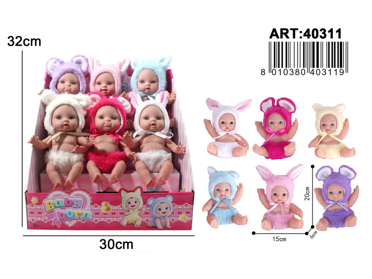 BAMBOLOTTO CONIGLIETTO 6ASS. 40311