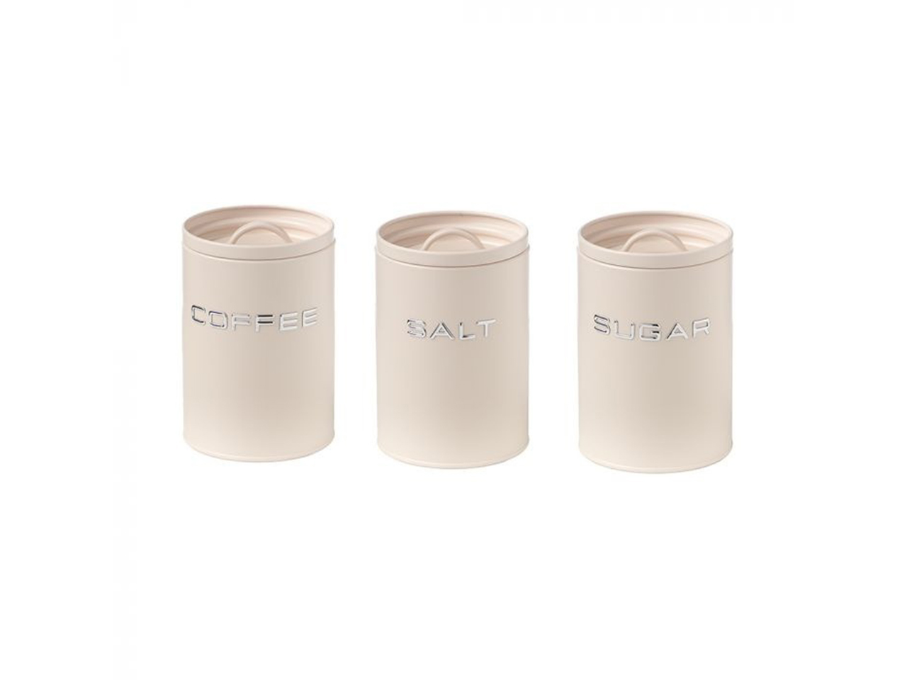 BARATTOLI IN LATTA 11X11X15CM SET 3PZ AVORIO 5778 BARATTOLI IN LATTA 11X11X15CM SET 3PZ AVORIO 5778