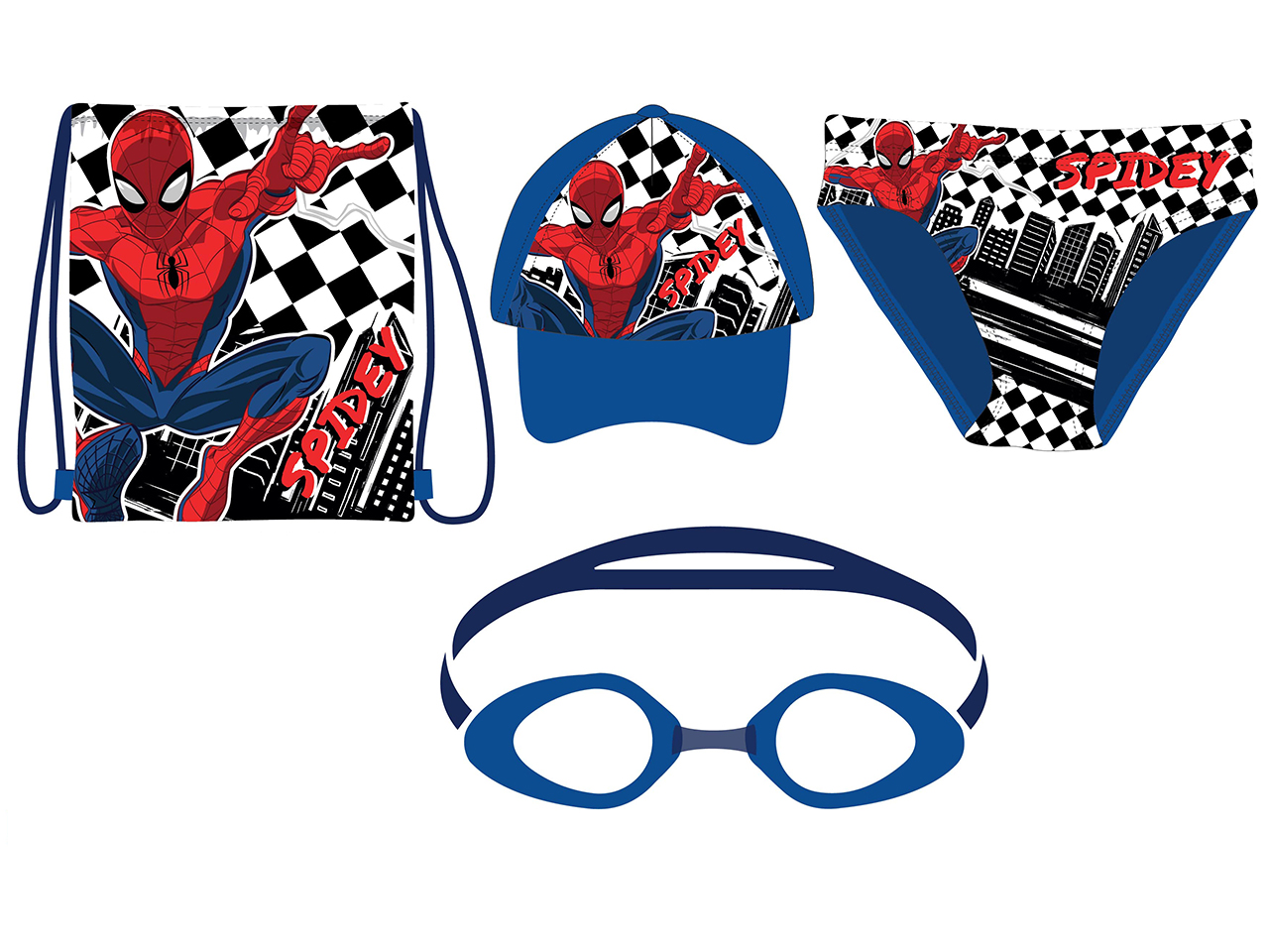 SPIDERMAN SACCA+SLIP+OCCHI.+CAPPEL.TG.3-8ANN.MIX09