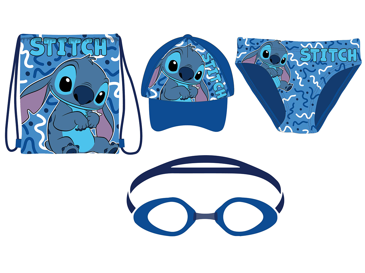 STITCH BOY SACCA+SLIP+OCCHI.+CAPPEL.TG.3-8ANNI 18