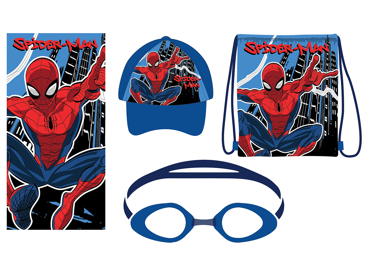 SPIDERMAN SACCA+CAP.+TELO+OCCHIALIN.SPIDERMANMIX01