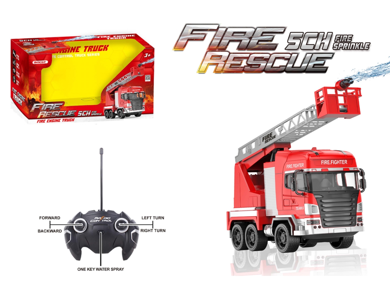 CAMION POMPIERI GRANDE R/C FUNZIONI REALI MGG52524