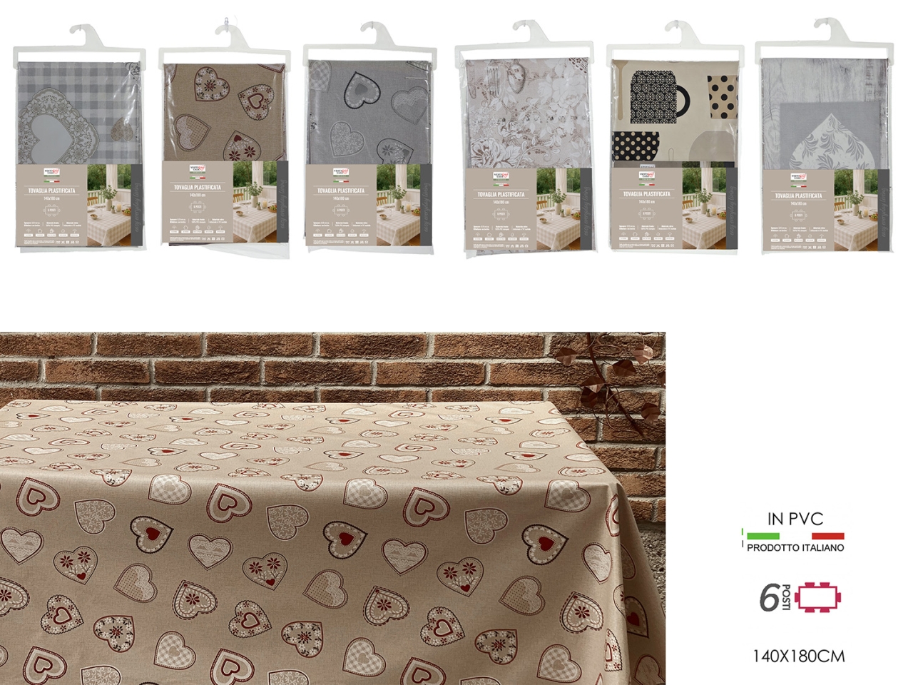 TOVAGLIA IN PVC 140X180CM IN 6 ASSORTIMENTI 967001