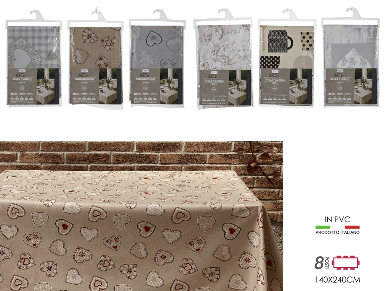 TOVAGLIA IN PVC 140X240CM IN 6 ASSORTIMENTI 967002