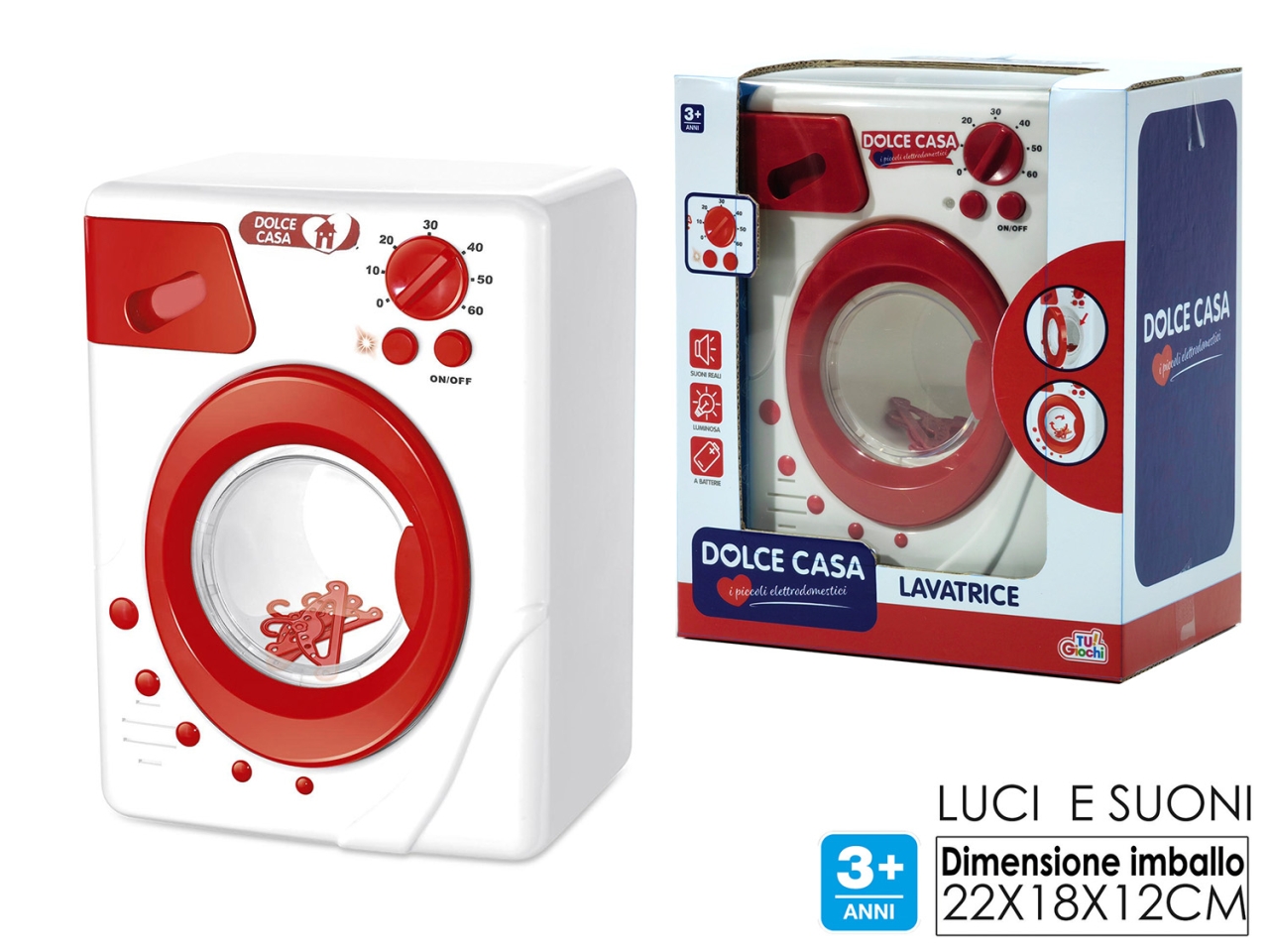 DOLCE CASA-LAVATRICE A BATTERIE LUCI/SUONI 102447