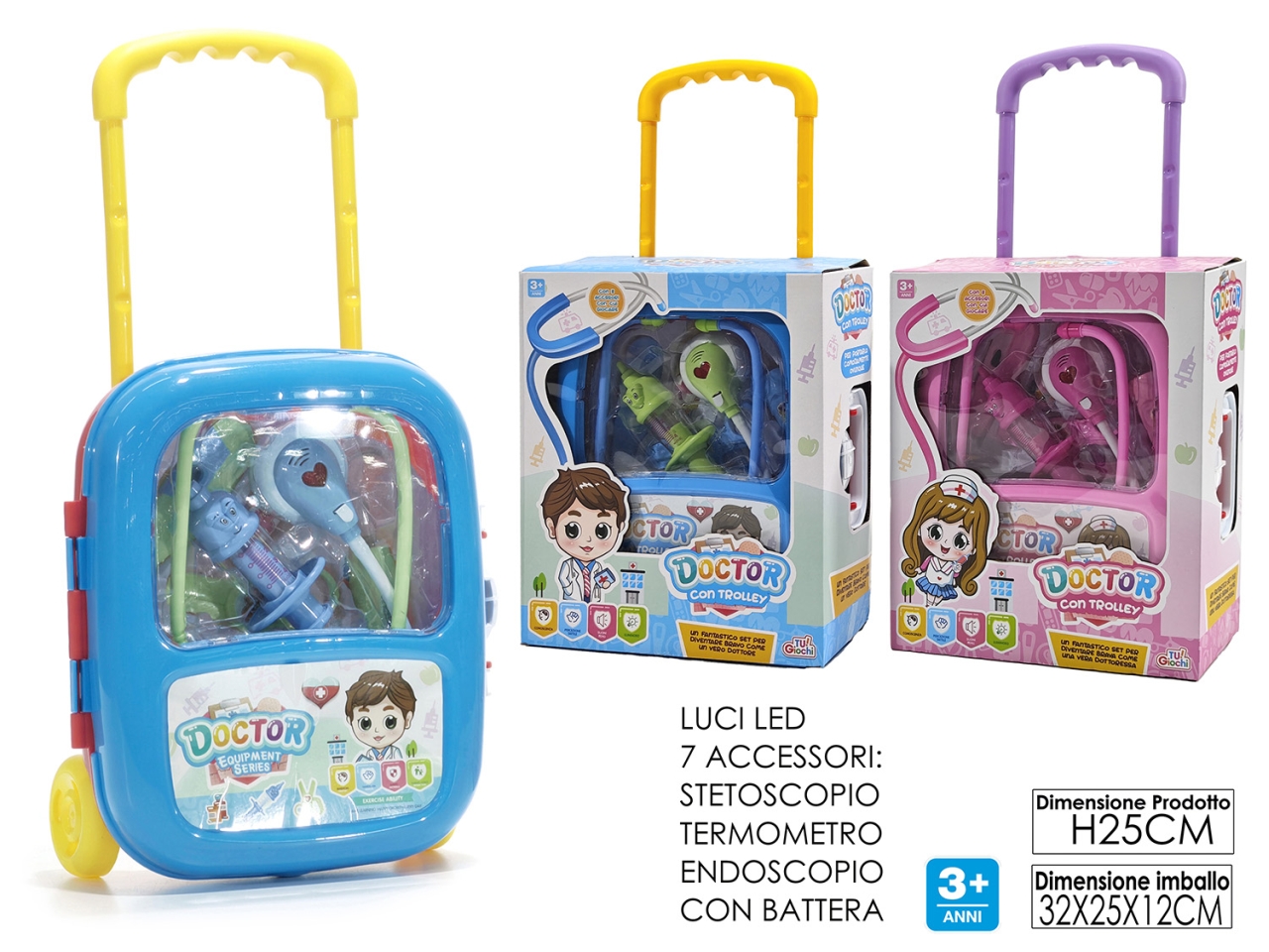 SET DOTTORE CON TROLLEY A BATTE. IN 2 ASS. 122570
