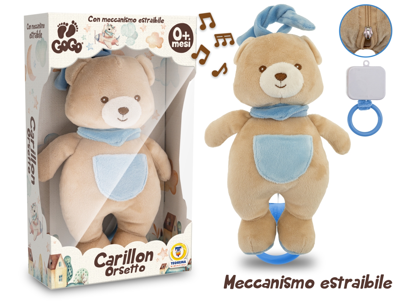 GOGO ORSETTO MORBIDOSO CON CARILLON 25CM 39586