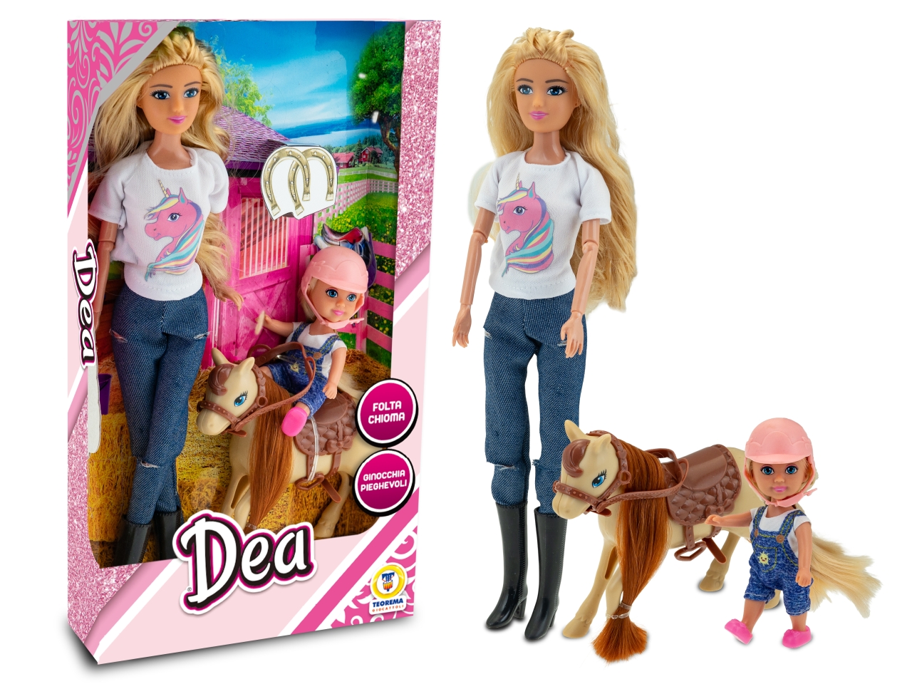 DEA MAMMA E FIGLIA CON PONY 80859