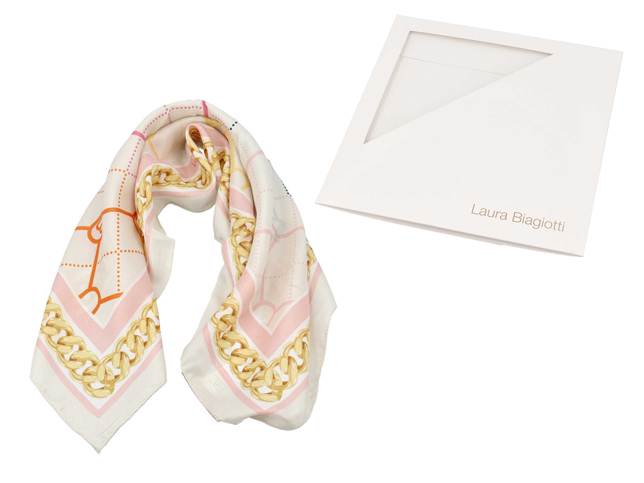 FOULARD CATENA LB MULTI AVORIO 53X53CM LB26S102-67