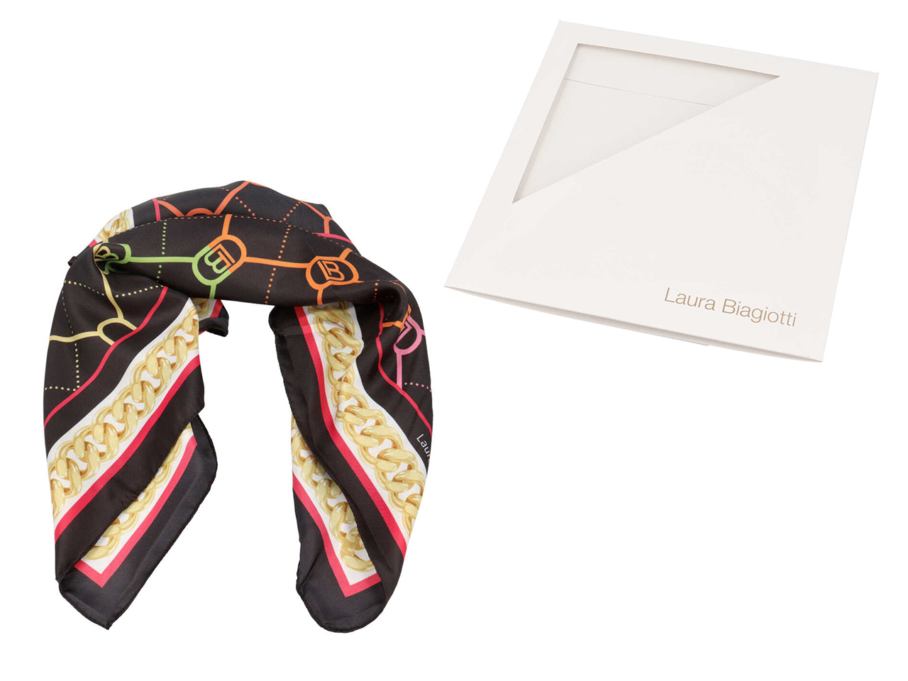 FOULARD CATENA LB MULTI NERO 53X53CM LB26S102-20