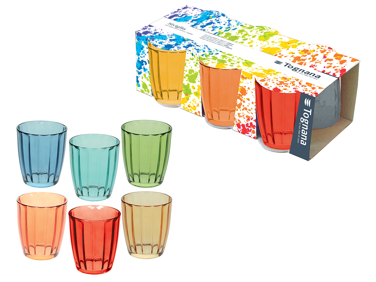 SIVIGLIA SET 6 BICCHIERI 310CC ASS. N3585B6M247