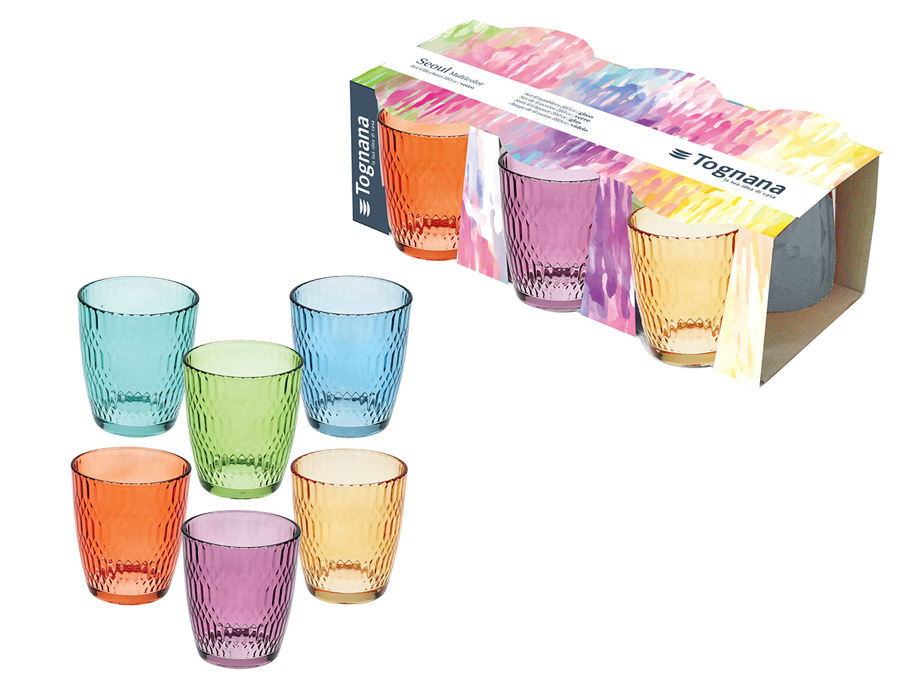 SEOUL SET 6 BICCHIERI 310CC MULTICOLOR N3585U2M255