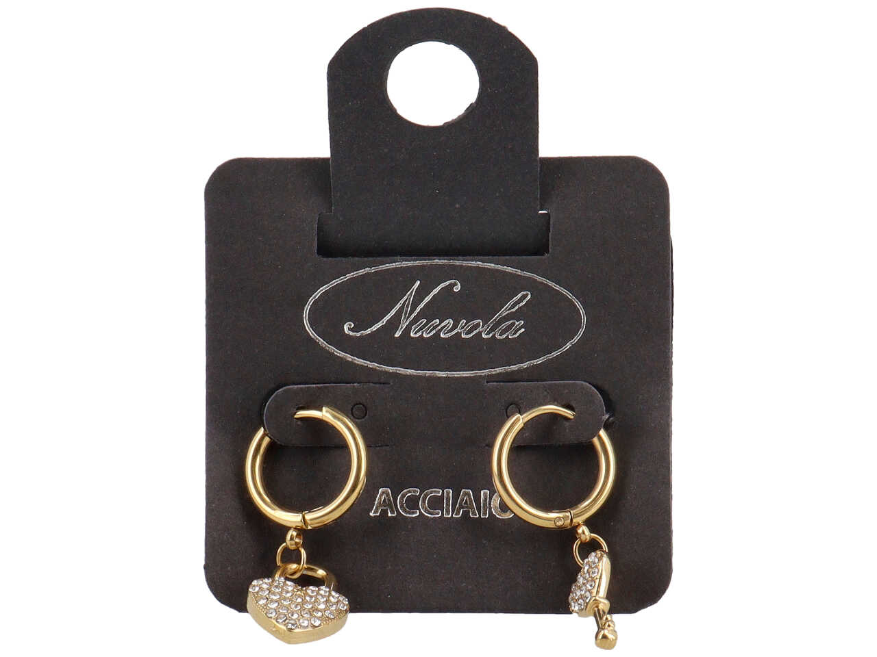 CERCHIETTO CON CUORE E CHIAVE ZIRCONI ORO