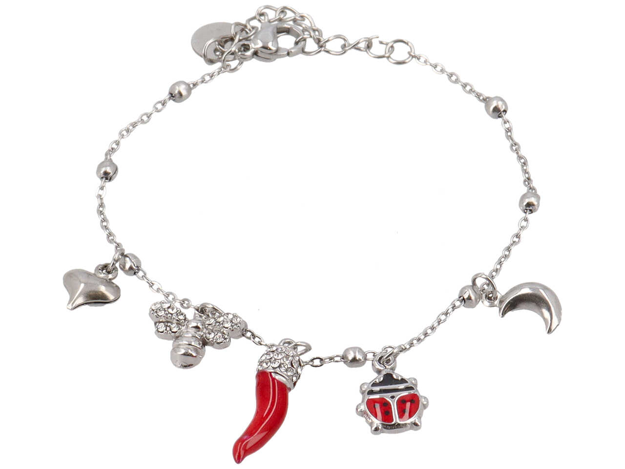 BRACCIALE CORNO MOSCA COCCINELLA E LUNA BRACCIALE CORNO MOSCA COCCINELLA E LUNA