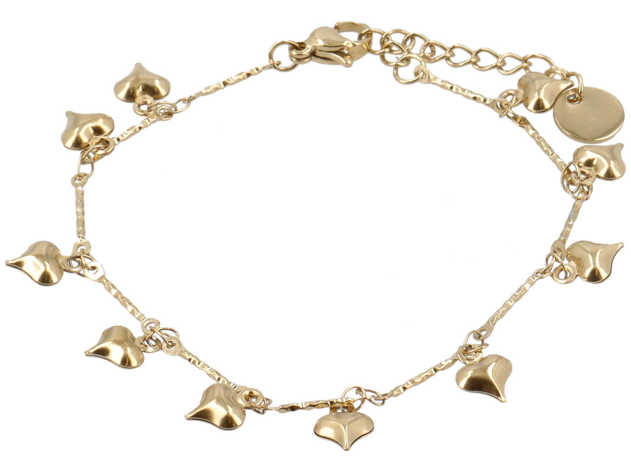 BRACCIALE 10 CURICINI LEGGERI 3D ORO