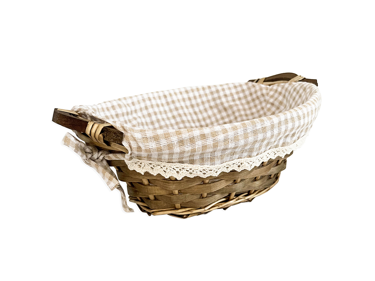 CESTO OVALE FODERATO NOCE 11457 CESTO OVALE FODERATO NOCE 11457