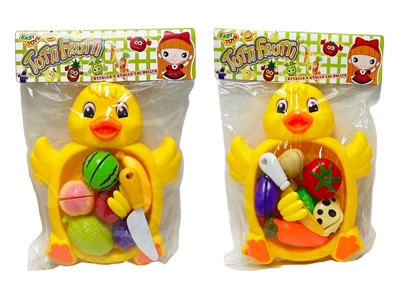 GIOCO PULCINO CON FRUTTA CON VELCRO 18173