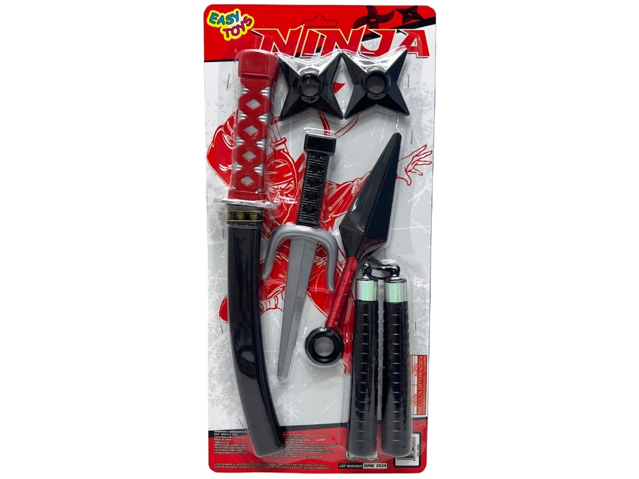GIOCO NINJA CON SPADA, PUGNALE E MANGANELLO 18209