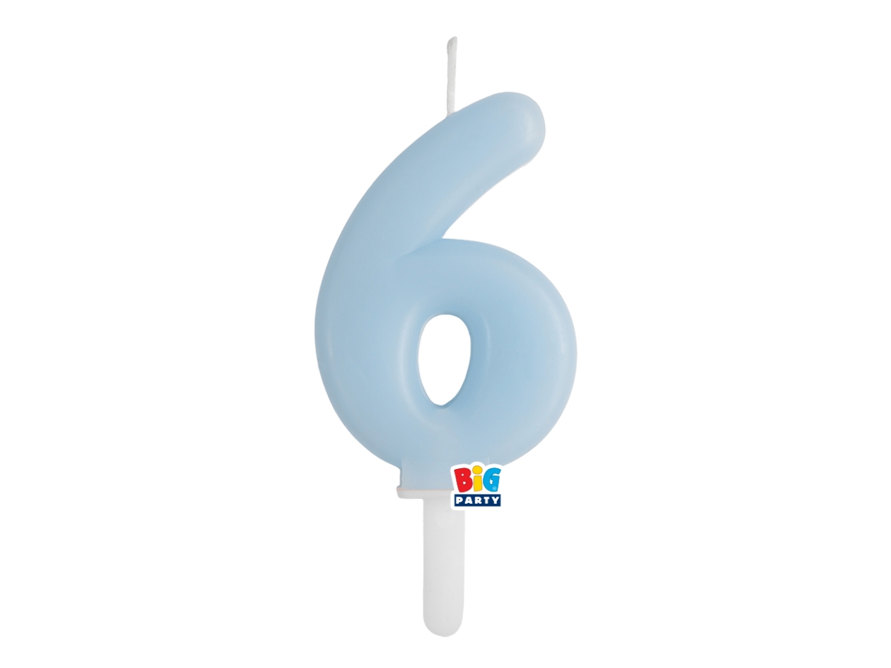 CANDELA NUM. 6 CERA TINY PLUMP CELESTE 7CM 76426
