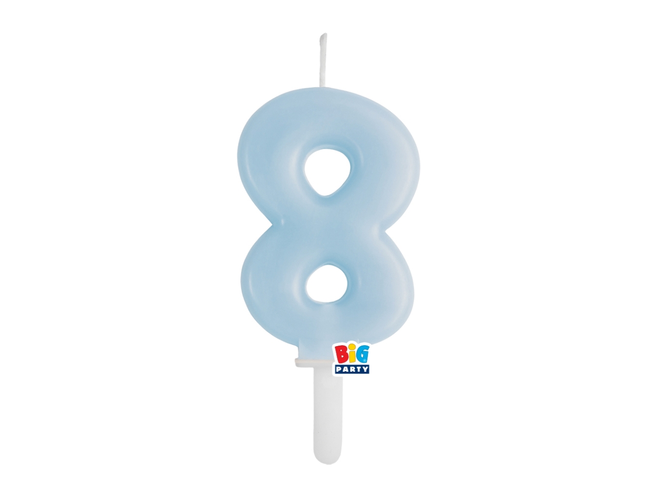 CANDELA NUM. 8 CERA TINY PLUMP CELESTE 7CM 76428