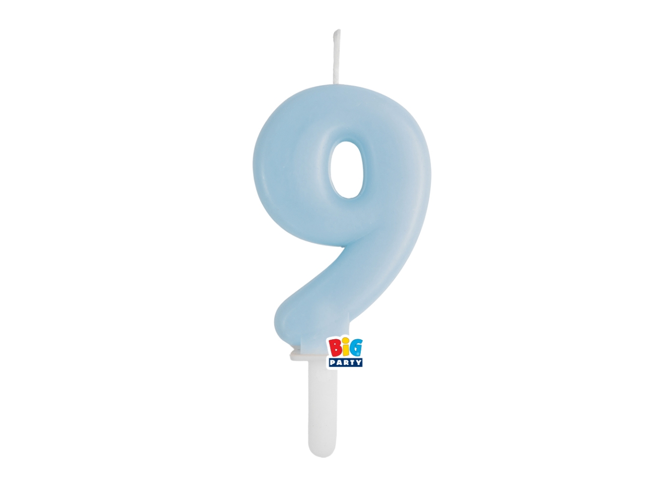 CANDELA NUM. 9 CERA TINY PLUMP CELESTE 7CM 76429