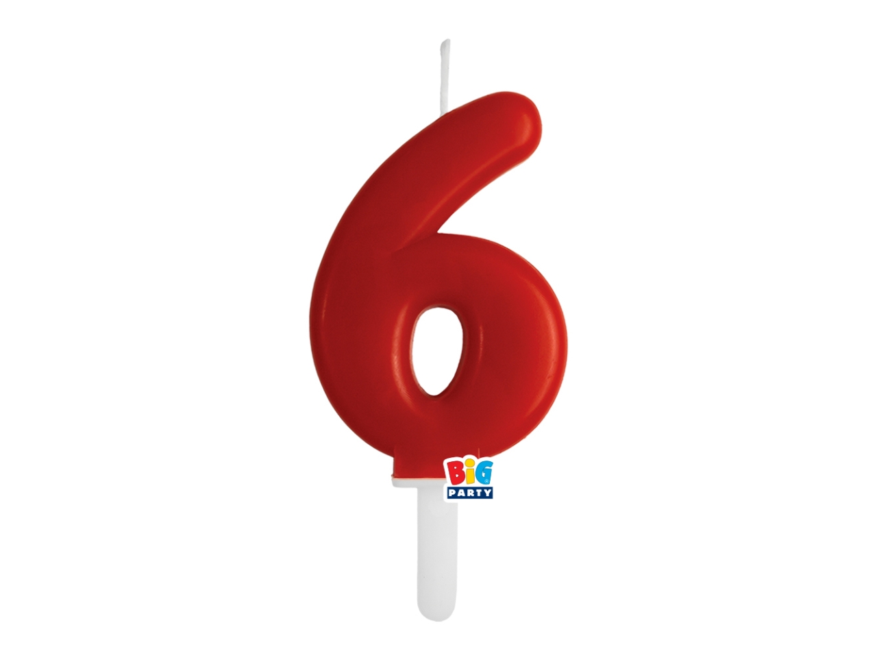 CANDELA NUM. 6 CERA TINY PLUMP ROSSO 7CM 76456