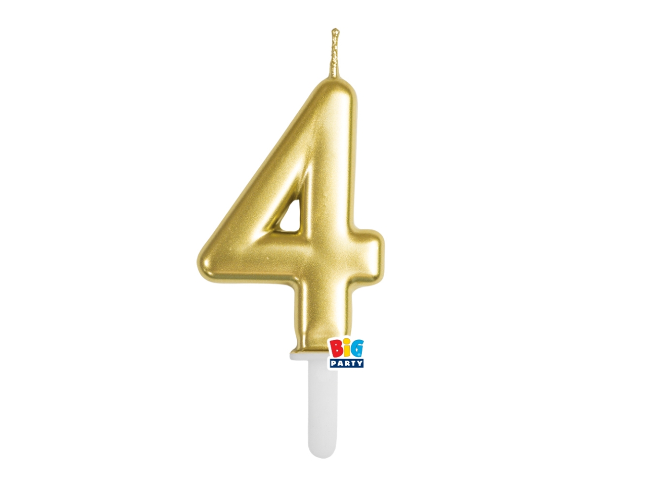 CANDELA NUM. 4 CERA TINY PLUMP ORO METAL 7CM 76494