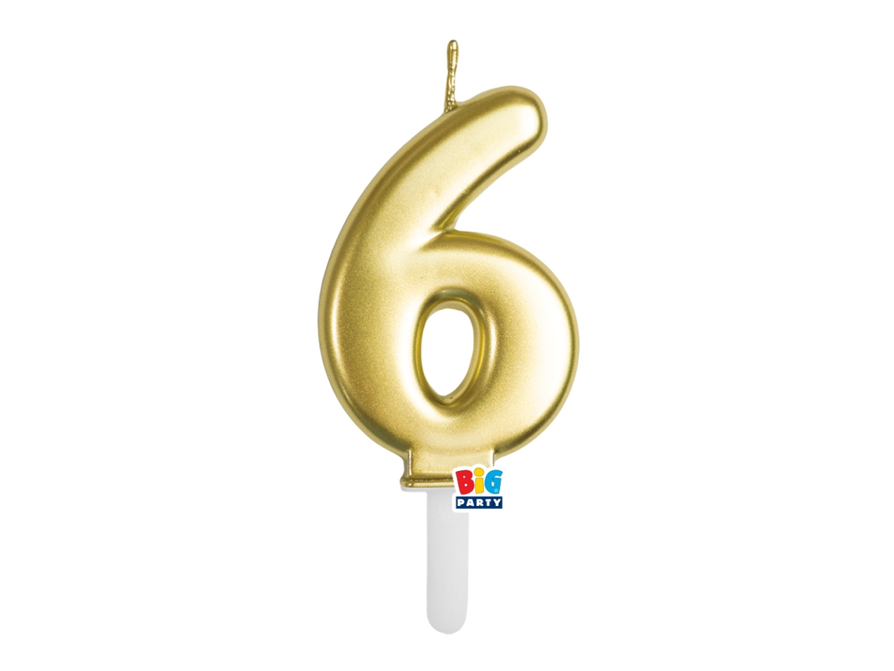 CANDELA NUM. 6 CERA TINY PLUMP ORO METAL 7CM 76496