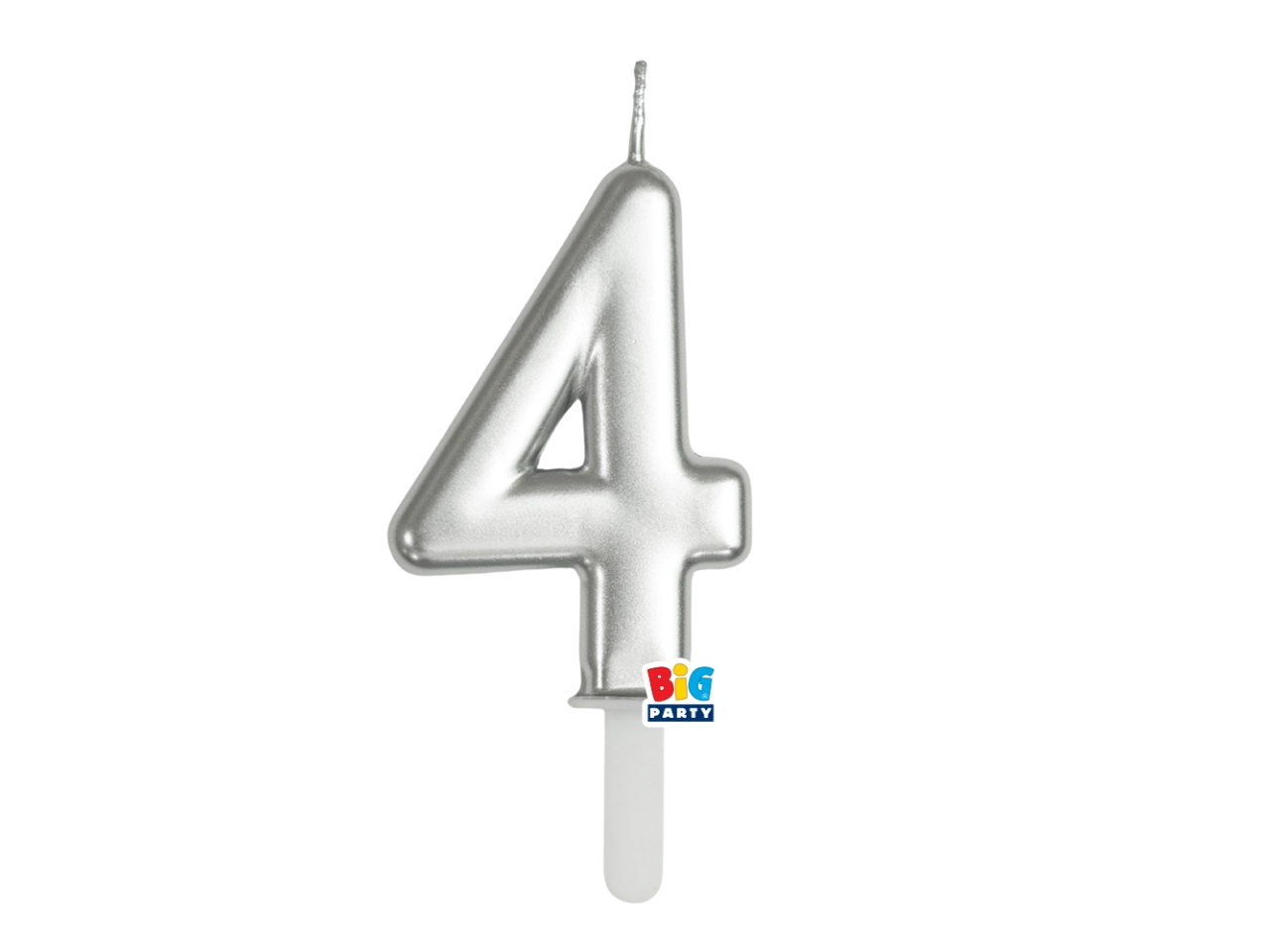 CANDELA NUM. 4 CERA TINY PLUMP ARG.METAL 7CM 76504