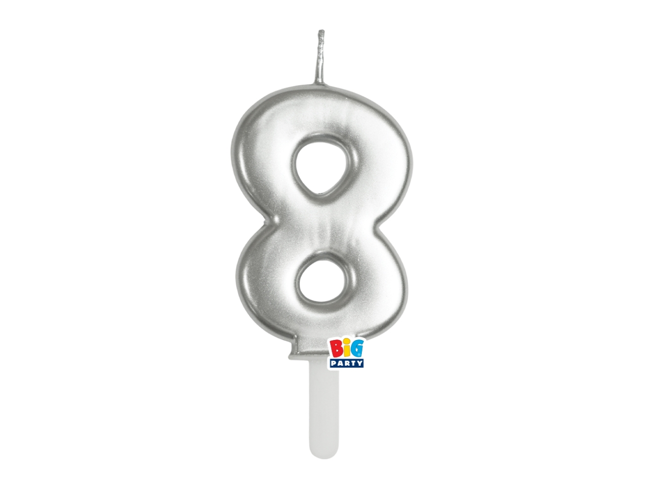 CANDELA NUM. 8 CERA TINY PLUMP ARG.METAL 7CM 76508