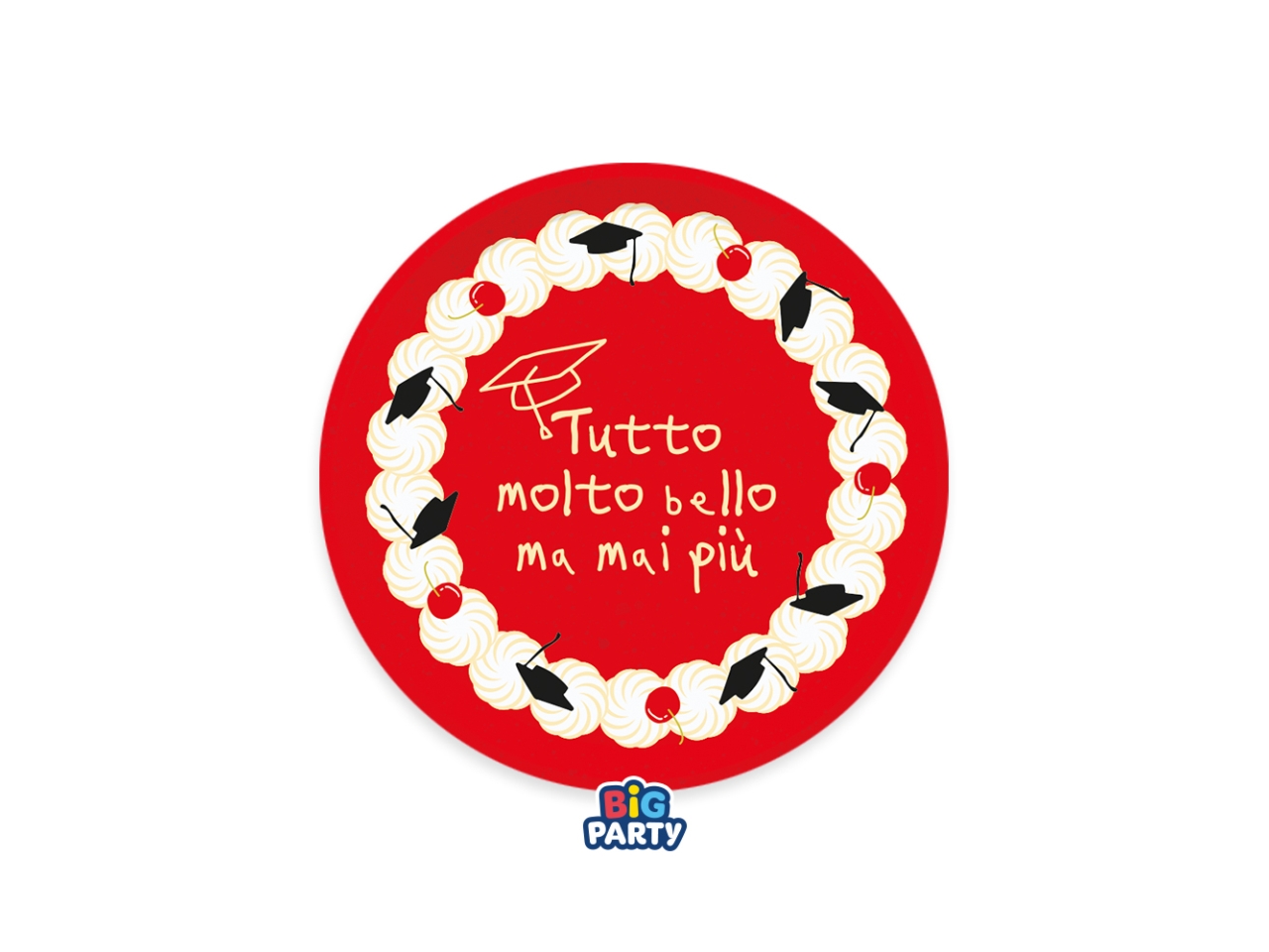 PIATTI 22CM LAUREA CON TORTA SET DA 6 PIATTI 77188 PIATTI 22CM LAUREA CON TORTA SET DA 6 PIATTI 77188