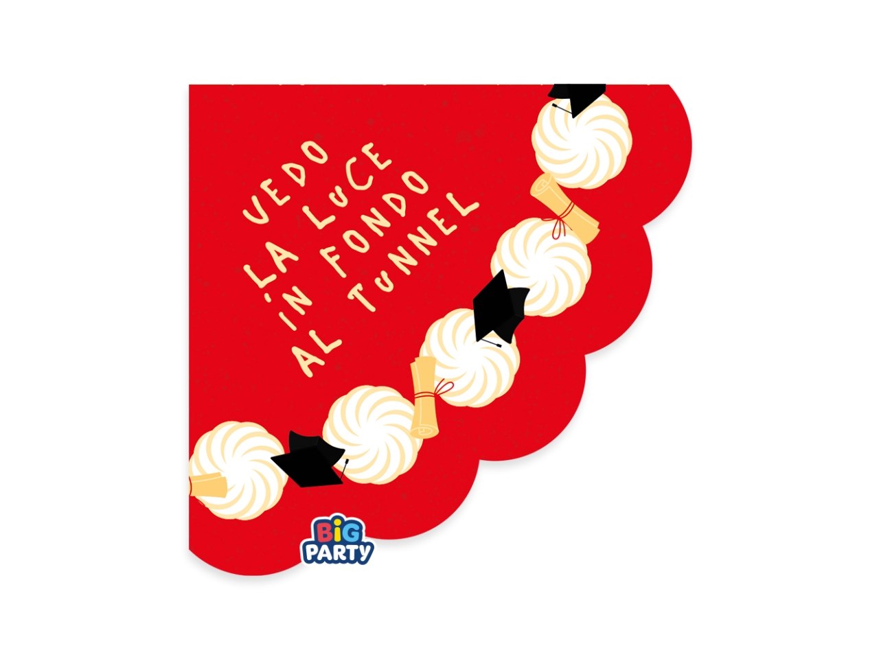 TOVAGLIOLI 33X33CM LAUREA CON TORTA SET 16PZ 77191 TOVAGLIOLI 33X33CM LAUREA CON TORTA SET 16PZ 77191