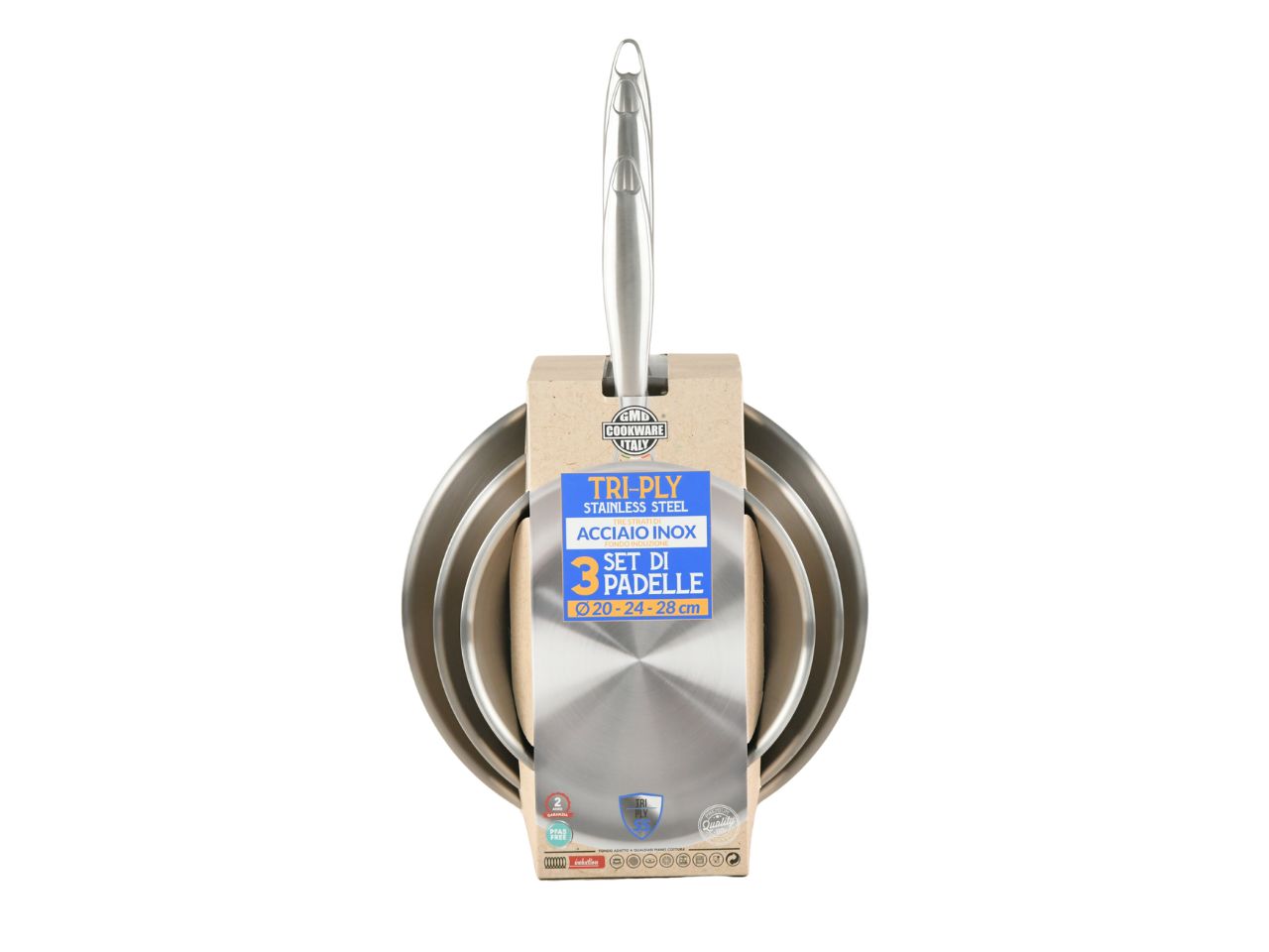 TRI-PLY SET 3 PADELLE 20/24/28CM TRYST3PCS TRI-PLY SET 3 PADELLE 20/24/28CM TRYST3PCS