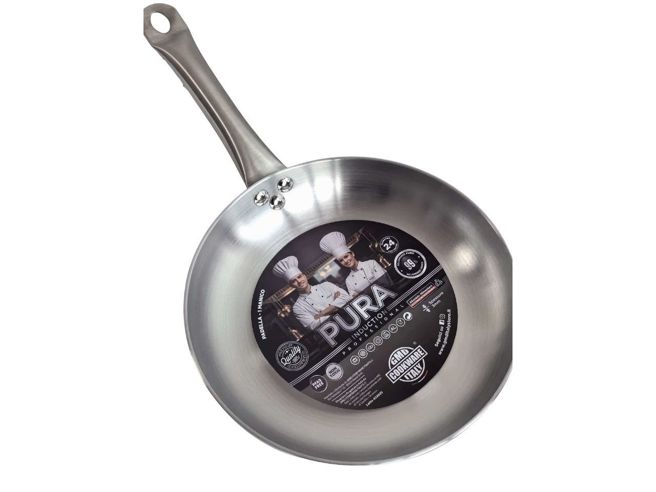 PURA INDUCTION-PADELLA 1M INOX 24CM 3mm PUINPD124 PURA INDUCTION-PADELLA 1M INOX 24CM 3mm PUINPD124