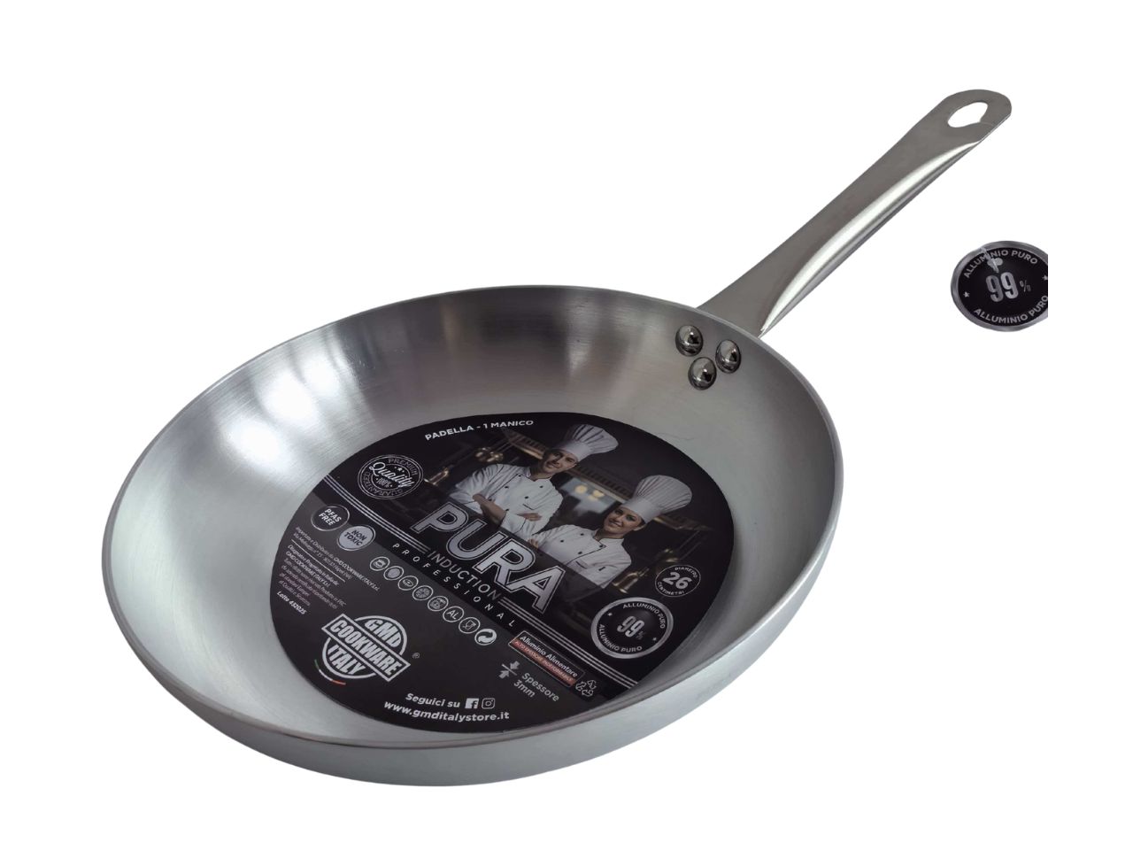 PURA INDUCTION-PADELLA 1M INOX 26CM 3mm PUINPD126 PURA INDUCTION-PADELLA 1M INOX 26CM 3mm PUINPD126