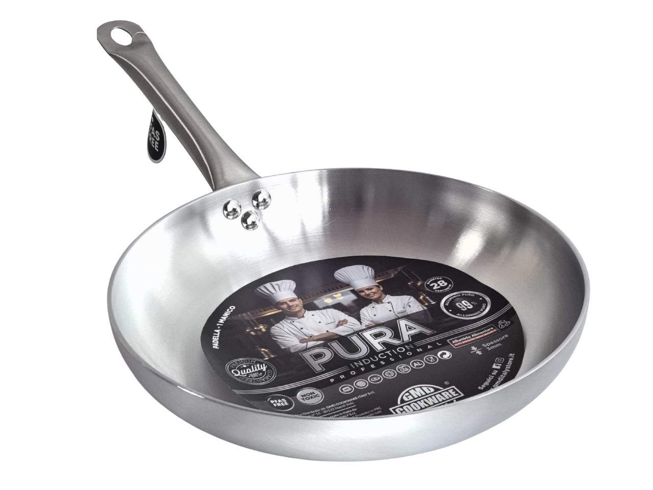 PURA INDUCTION-PADELLA 1M INOX 28CM 3mm PUINPD128 PURA INDUCTION-PADELLA 1M INOX 28CM 3mm PUINPD128