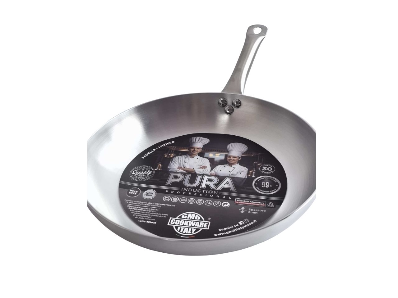 PURA INDUCTION-PADELLA 1M INOX 30CM 3mm PUINPD130 PURA INDUCTION-PADELLA 1M INOX 30CM 3mm PUINPD130