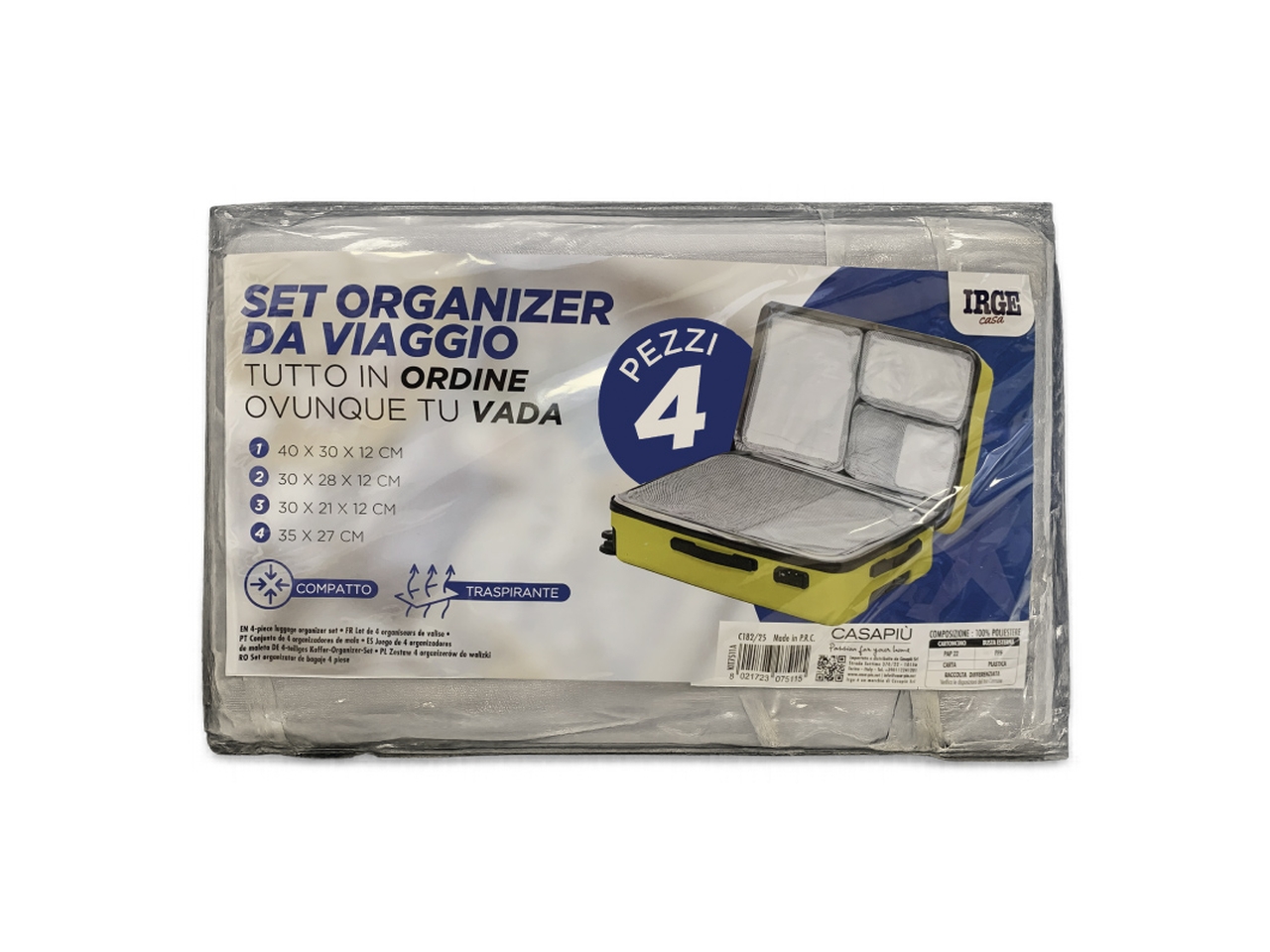 SET ORGANIZER VIAGGIO 4 PEZZI KIT7511A