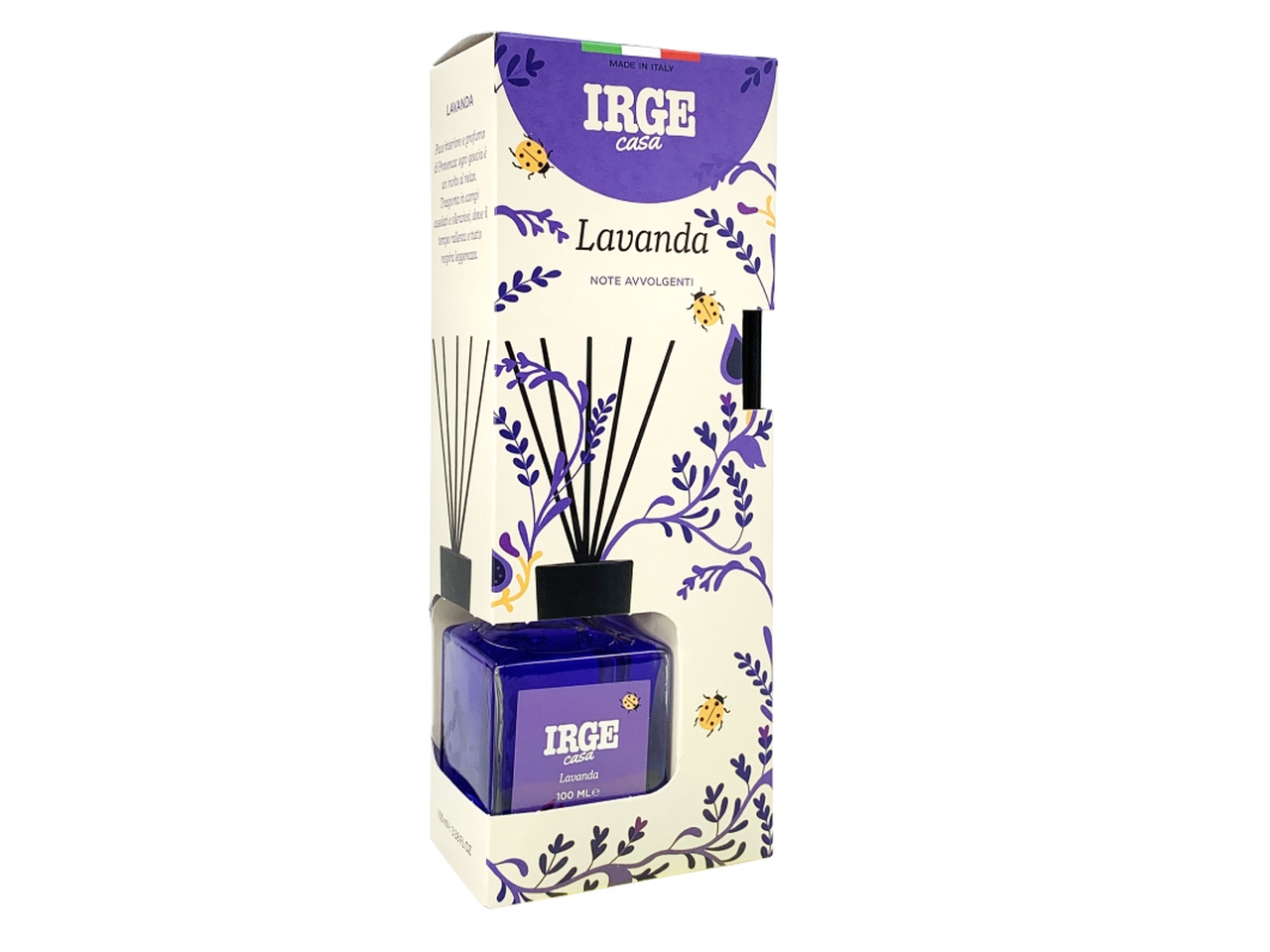 DIFFUSORE CUBO 100ML LAVANDA C/BASTONCINI PRO7497A