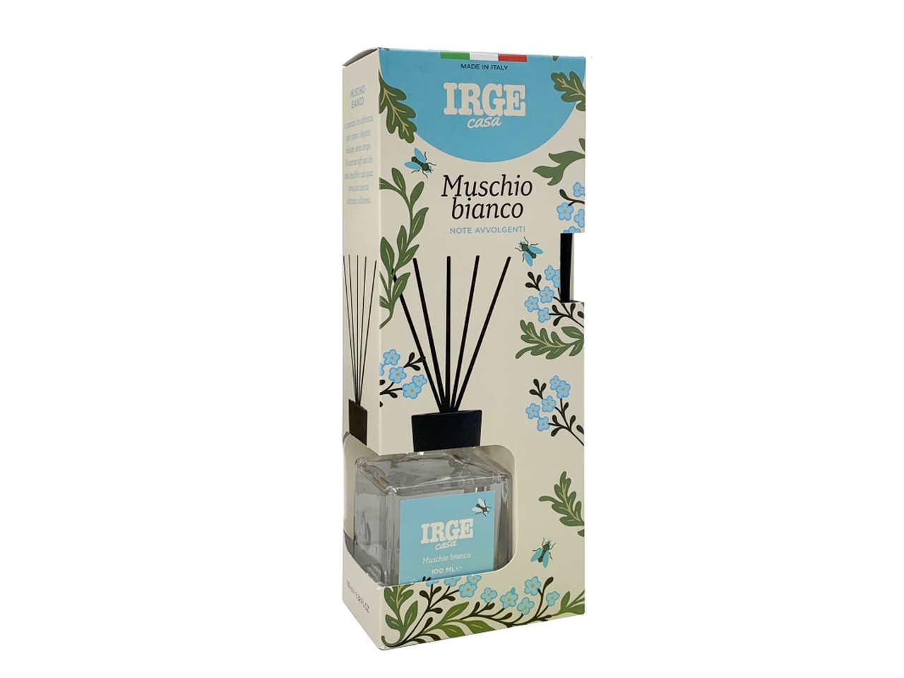 DIFFUSORE CUBO 100ML M.BIANCO C/BASTONCI. PRO7498A