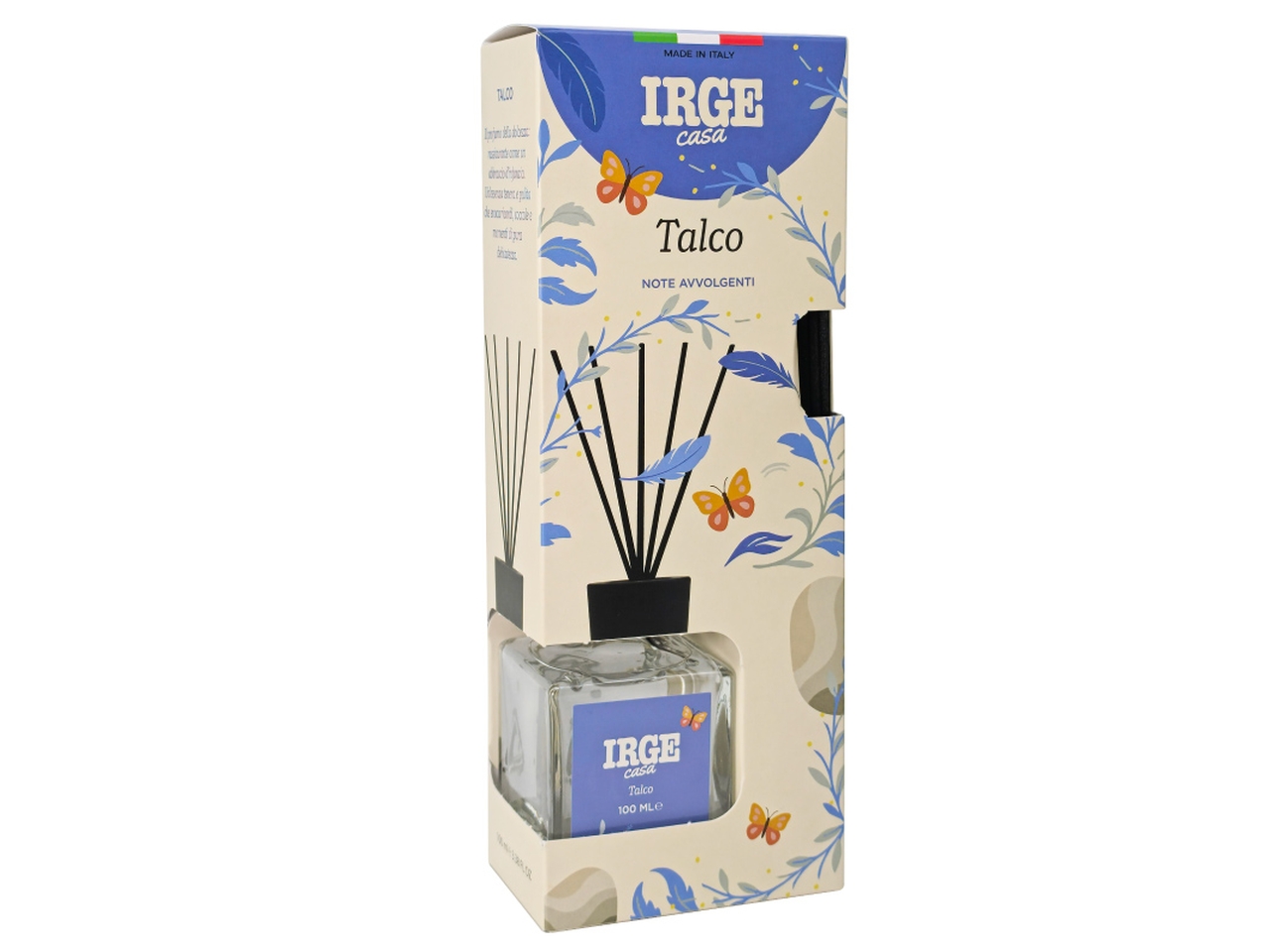 DIFFUSORE CUBO 100ML TALCO C/BASTONCINI PRO7501A